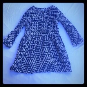 Black and white diamond print toddler dress